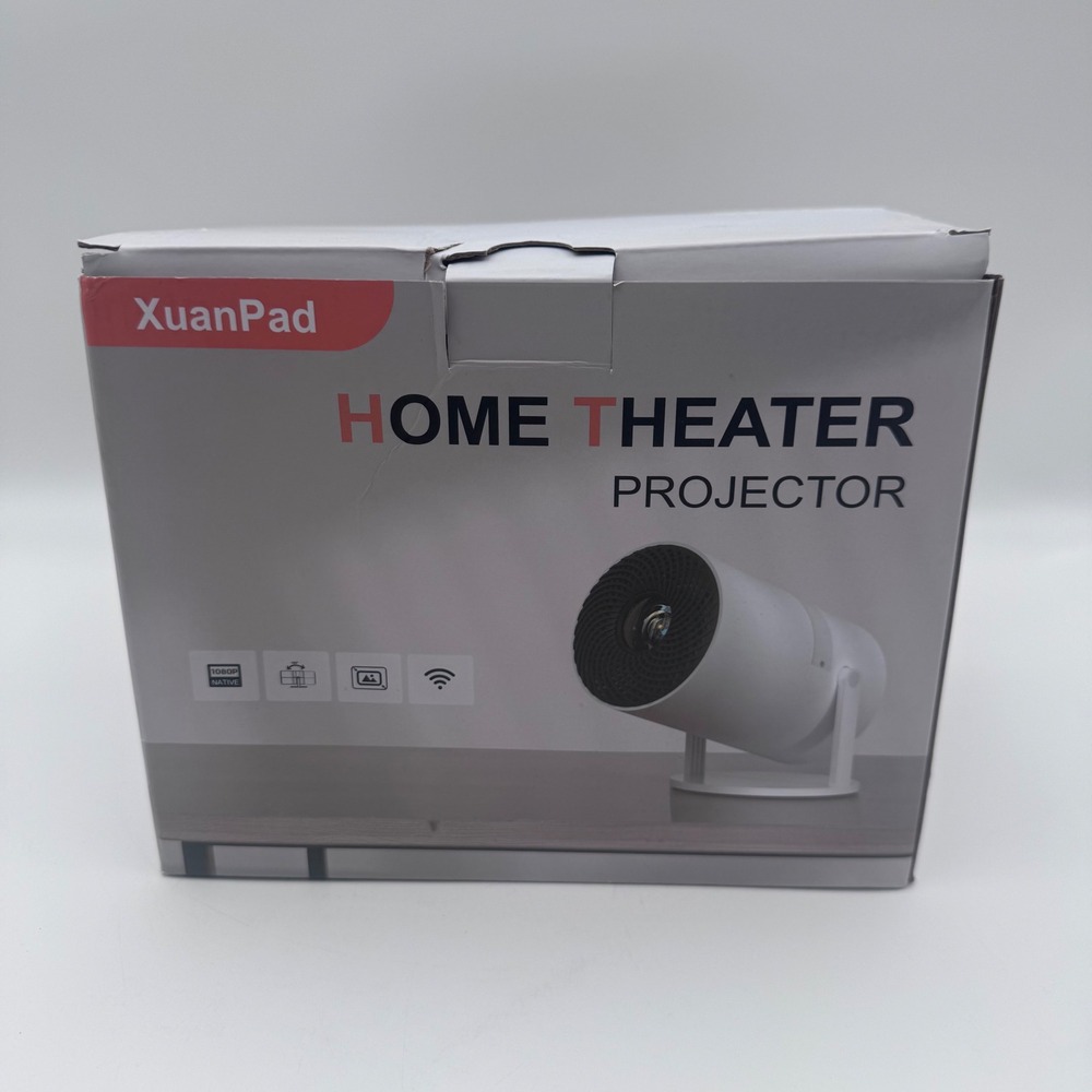 XuanPad X3 Home Theater Projector 1080P Native WiFi White Portable Movie Player
